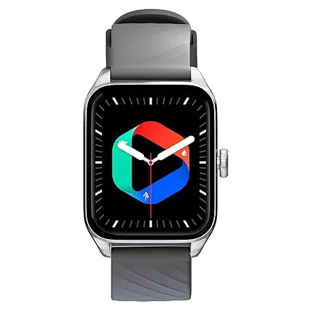Zebronics ETERNAL Bluetooth Calling Smart watch with 1 85 Large display Voice assistant 100 Sport modes IP67 Waterproof 11 built in customizable wallpaper 8 Menu UI Crown and Calculator Grey 