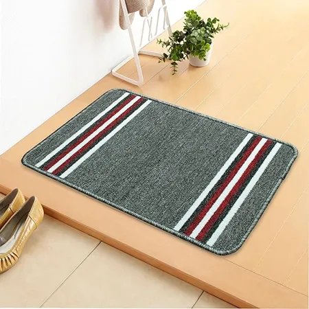 BEDSPUN Polypropylene Anti Slip Floor Door Mat in Home Kitchen Office Entrance Mats 38x58 cm Grey Nylon