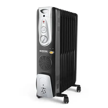 Borosil Volcano 9 Fin OFR 3 Power Heating Mode 2400W Oil Filter Filled Radiator Room Heater Noiseless Operation PTC Fan 2 Years Warranty Black