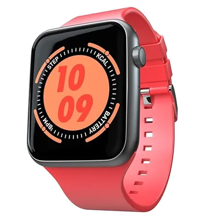 Fire Boltt Ring Bluetooth Calling Smartwatch with SpO2 1 7 Metal Body with Blood Oxygen Monitoring Continuous Heart Rate Full Touch Multiple Watch Faces Red 