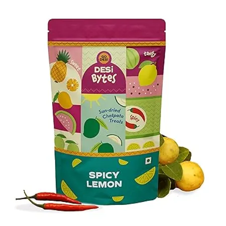 GO DESi Spicy Lemon Candy 200g Fruit Snacks Mouth Freshener Nimbu Bites Dehydrated