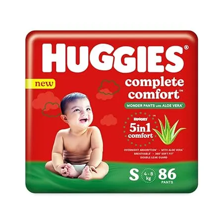 Huggies Complete Comfort Wonder Pants with Aloe Vera Small S size baby diaper pants 86 count