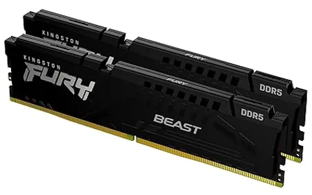 Kingston Technology Fury Beast 32GB 2x16GB 5600MHz DDR5 CL40 DIMM Kit of 2 Desktop Memory KF556C40BBK2 32 Black