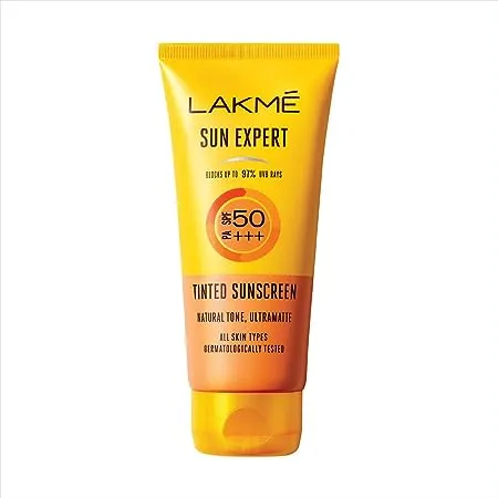 Lakme Sun Expert SPF 50 PA Tinted Sunscreen 100g for Sun Protection with Natural Matte Finish Dermatologically Tested Non Sticky Formula For All Skin Types