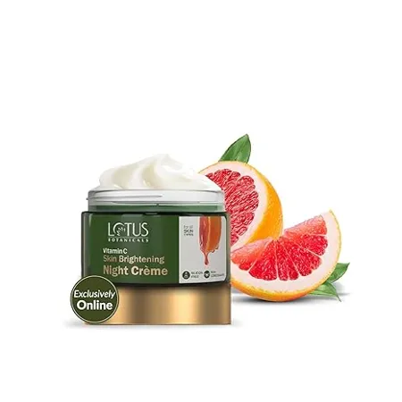Lotus Botanicals Skin Brightening Night Cream Vitamin C Silicon Chemical Free All Skin Types 50g