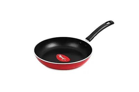 Pigeon by Stovekraft Basics Aluminium Non Stick Non Induction Base Frypan 220 mm Red