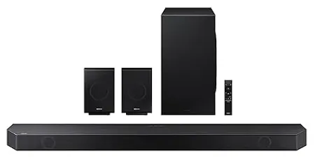 Samsung 11 1 4ch HW Q990B XL Q Symphony Soundbar Wireless Subwoofer Top Centre Side Firing Speakers Wide Range Tweeter Wireless Rear Speaker Dolby Atmos Built in Alexa AirPlay2 Wi Fi Bluetooth