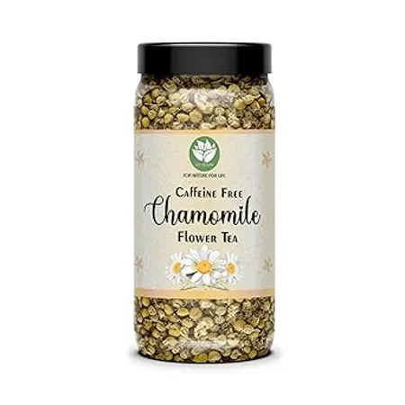 Go Vegan Chamomile Flower Tea Pure Whole Flower Buds of Chamomile For Healthy Sleep Stress Relief Caffeine Free Herbal Tea Calming Tisane Detox Tea Soothing Tea 30 Gram 30 Cups 