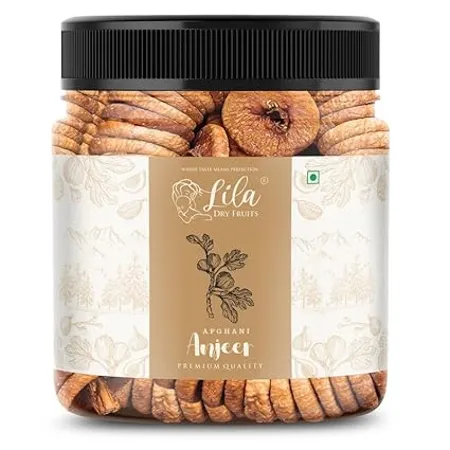 LILA DRY FRUITS Premium Dried Afghani Anjeer Jar Pack Dried Figs Rich Source of Fibre Calcium Iron Low in calories and Fat Free Non GMO Dried Anjir 500 00 