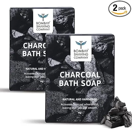 Bombay shaving company Charcoal Soap for Men Deep Clean and Anti pollution Effect 70G Pack of 2