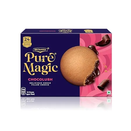 Britannia Pure Magic Chocolush Delicious Choco Filled Cookie 300 gm Live this moment with crunchy and gooey choco filling cookie