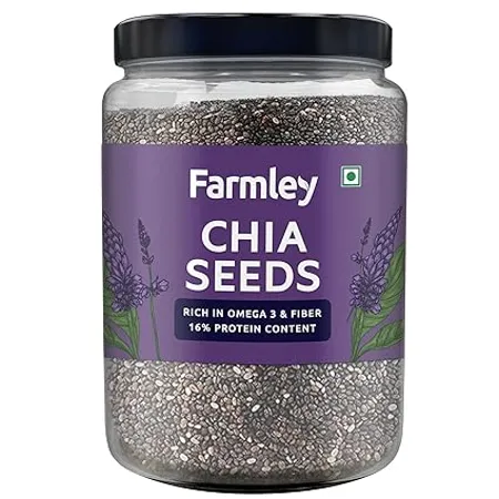 Farmley Chia Seeds I 1 Kg I chia seeds for weight loss I Omega 3 Seeds for eating I Non GMO and fibre rich seeds Reusable Jar Pack of 1 
