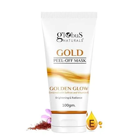 Globus Naturals Gold Peel Off Mask Enriched with Vitamin E For Golden Glow Radiance For Both Men Women Suitable For All Skin Types 100gm
