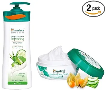 Himalaya Nourishing Skin Cream 200ml And Himalaya Herbals Aloe and Cucumber Refreshing Body Lotion 400ml