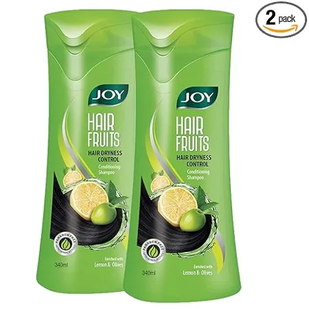 Joy Lemon Olives Hair Dryness Control Conditioning Shampoo 340ml x 2 For Dry Frizzy Hair Makes Hair Smooth Shiny For Men Women