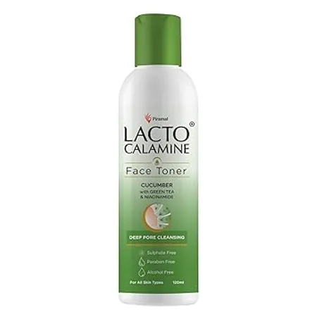 Lacto Calamine Face Toner With Cucumber 120ml Deep Pore Cleansing Open Pores Tightening with Green Tea 2 Niacinamide For Cool Hydrated Skin No Sulphate No Alcohol No Parabens
