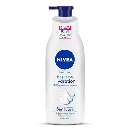 NIVEA Express Hydration 400ml Body Lotion 48 H Moisturization Hydration for Summer Goodness of Sea Minerals Deep Moisture Serum Non Greasy Healthy Looking Skin For All Skin Types