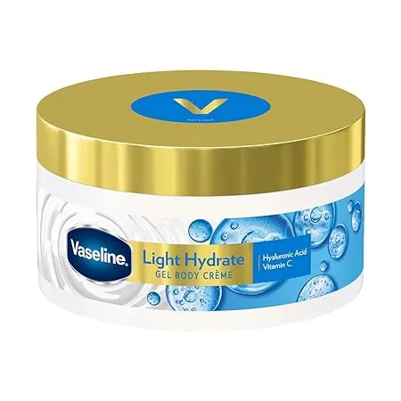 Vaseline Light Hydrate Gel Body Creme 180 g Hyaluronic Acid Vitamin C for Hydrated Radiant Skin