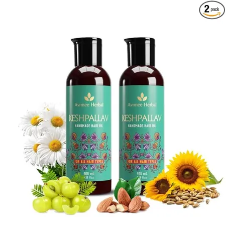Avimee Herbal Keshpallav Hair Oil For Men Women Promotes Hair Growth Reduces Hair Fall With Rosemary Castor Amla Coconut and Bhringraj Oil Mineral Oil Free Pack of 2 