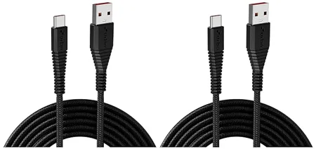 URBN USB Type C 3 4A Fast Charging Cable 5ft Unbreakable Nylon Braided Quick Charge Compatible with Samsung OnePlus and More Charge Data Transfer Rugged C Type Device Cable Black