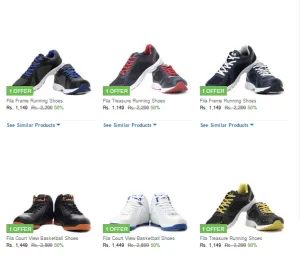 Flipkart fila 50% off