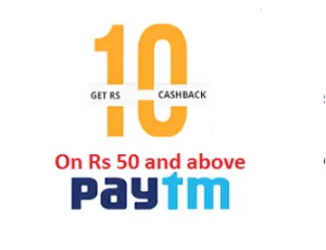 Paytm promo code Rs 10 cashback