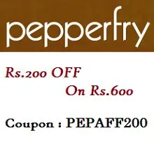 pepperfry Rs 200 off on 600