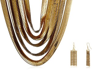 Pink Pocket Jewellery Set for Women (Gold) (TT069)