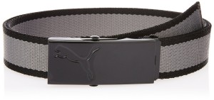 Puma Black and Steel Gray Polypropylene Mens Belt