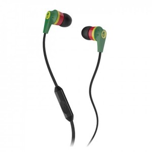Skullcandy S2IKDY-102 Ink'd 2 In-Ear Headphone with Mic (Rasta)