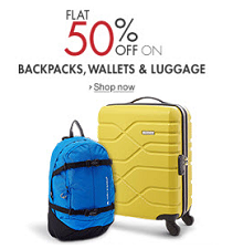  bags, wallets and luggage at 50% off
