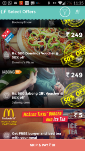 dominos jabong 50% off freecharge