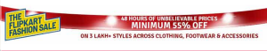 flipkart fashion sale 55% off