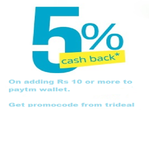 paytm trideal 5% cashback