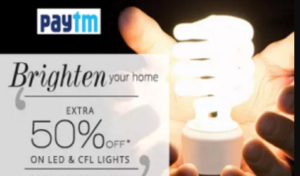 paytm get flat 50 cashback on cfl and led lights