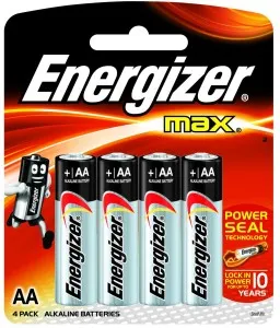 Energizer MAX Alkaline Battery E91BP4 AA - Total 4 AA Batteries
