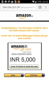 amazon whatsapp Rs 5000 scam