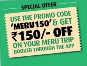  meru150 merucabs Rs 150 off