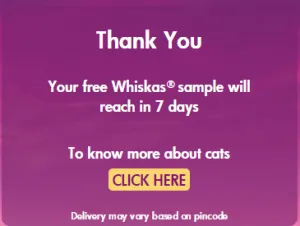 whiskas cat food free sample