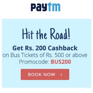  paytm bus ticket Rs 200 off on 500