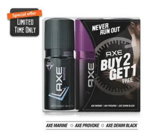 Axe Combo Provoke and Denim Black Deo Get Marine Deo Free Rs 282 only pytm