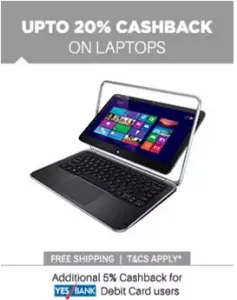 laptops upto 20% cashback paytm electronics sale