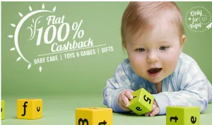 paytm 100% cashback on baby products and toys