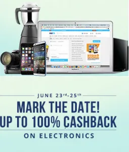 paytm 100% cashback sale on electronics 23rd june