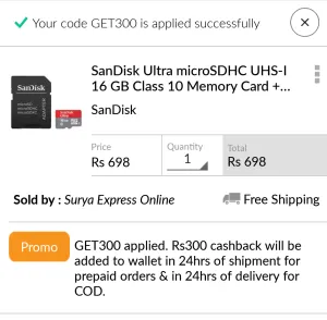  paytm 16 gb memory card Rs 398