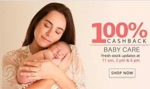 paytm babycare 100% cashback sale