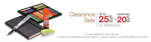 amazon stationery sale upto 25 off + 20 off