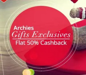 archies gift exclusive 50 cashback paytm big sale