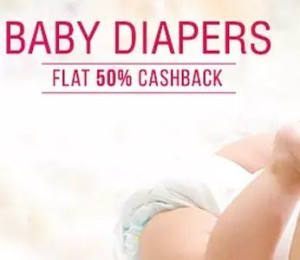 baby diapers 50 cashback paytm big sale 14 july