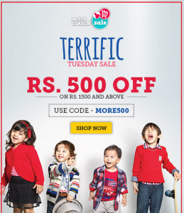 babyoye terrific tuesday - get flat Rs 500 off on Rs 1500